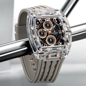 Montres chronographes originales NAVIFORCE NF7105 pour hommes, cadran chronographe, étanches 30 m, montre à quartz, bracelet en silicone - Product Image 2