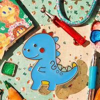 Fabricant de broches émaillées personnalisées, dinosaure de dessin animé, kawaii, mignon, anime, plaque en alliage de zinc poli, broche, décoration de vêtements