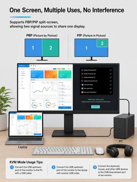 Q34P2C Ultrawide Office Monitor With 2560x1080 Resolution 75Hz IPS Display PBP PIP KVM USB C 65W Charging and BT Support