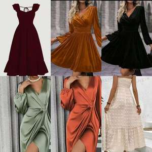 Vestidos Mixtos para Mujer 100% Algodón, Largos hasta el Suelo, Sin Mangas, Cintura Alta, Venta al por Mayor, Estilos Variados, Ropa Shshein en Stock - Product Image 5