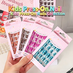 <span class=keywords><strong>Faux</strong></span> ongles pour enfants Qianya, 24 pièces, ABS électroplaqué, couleur <span class=keywords><strong>bonbon</strong></span>, <span class=keywords><strong>faux</strong></span> ongles amovibles pour enfants, vente en gros - Product Image 2