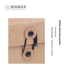 Boîte d'emballage pliable à couvercle rabattable en carton ondulé de qualité alimentaire pour café, <span class=keywords><strong>thé</strong></span> et feuilles, texture simple, en papier kraft avec ficelle, vente en gros - Product Image 3