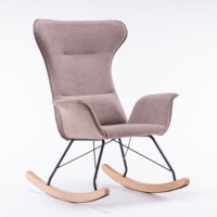 Chaise berçante confortable et confortable Chaise de salon en tissu de loisirs doux de grande taille Chaise à bascule bien cusioned avec dossier haut