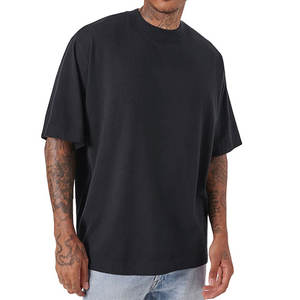 Camiseta Oversize Negra Premium para Hombre, 100% Algodón, Tallas Grandes, Estilo Boxy, de Alto Gramaje, Lisa, Venta al por Mayor, Fabricante - Product Image 1
