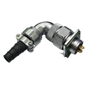 Conector de Aviación WY20 en Forma de Codo, Aleación de Zinc, Impermeable, 2-19 Pines, Montaje en Panel, Contacto de Cobre Chapado en Oro - Product Image 1
