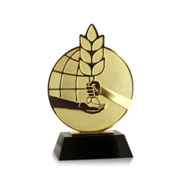 Nouveau trophée métallique personnalisé de meilleure qualité, gravure en forme de riz, prix du trophée honneur pour souvenir, cadeau d'affaires