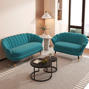 Ensemble mobilier de canapé en velours doré sectionnel bon marché nordique métal tissu simple hôtel chaise de bureau luxe moderne maison salon canapés - Product Image 6