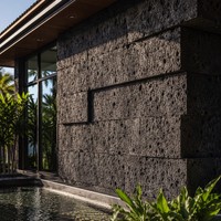 Panneau en pierre de lave Ynori PU, texture de roche volcanique, gris foncé, 40-60 mm, 1200x600 mm, pour extérieur de villa, faux mur, résistant aux UV
