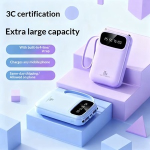 Cargador Portátil en Oferta, Nuevo Mini Power Bank con Pantalla LED, Cuatro Cables Integrados, Logotipo OEM, Venta al Por Mayor - Product Image 3