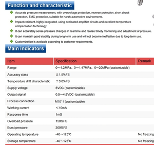 ボルボトラック、BMW E81用卸売マイクロMEMS油圧ブレーキ圧力制御センサー、高温圧力トランスデューサー1.2mpa - Product Image 4