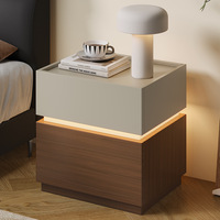 Table de chevet moderne minimaliste en bois avec rangement, style italien, pour chambre à coucher