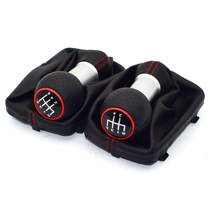 Pommeau de levier de vitesse de voiture <span class=keywords><strong>Audi</strong></span> A3 <span class=keywords><strong>S3</strong></span> Soufflet de protection 5/6 vitesses 12mm Point rouge en cuir de haute qualité - Product Image 1