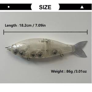 Usine en gros <span class=keywords><strong>pas</strong></span> <span class=keywords><strong>cher</strong></span> prix 182mm/86g clair blanc glisse appâts leurres naufrage lent dur leurre de pêche blancs non peints glisse appâts - Product Image 2