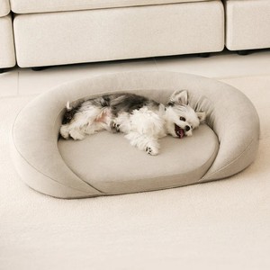 Entrada abierta coreana, parte inferior antideslizante, transpirable, núcleo POE, cubierta de lino lavable, a prueba de masticación, cama ortopédica para perros y gatos Boucle - Product Image 1