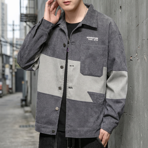 Blouson Bomber d'Hiver pour Homme, Col Montant, Boutons en Corne, Imperméable, Coupe-Vent, Respirant, Coupe Décontractée, Logo Avant, Nylon/Coton - Product Image 3
