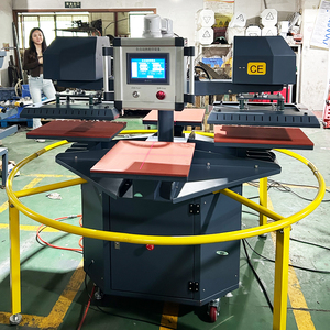 آلة الضغط الحراري ذات اللوح الدوار الأوتوماتيكي بالكامل ، أربع محطات DTF تي شيرت ، آلة الضغط الحراري 40x60cm - Product Image 2