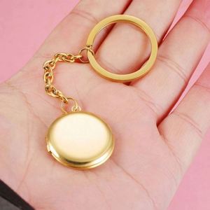 Stainless Steel Heart Blank Keychain Laser Engraving Memory Photo Pocket Gold Plated Locket Charm Custom Photo Key Chain Pendant - Product Image 6