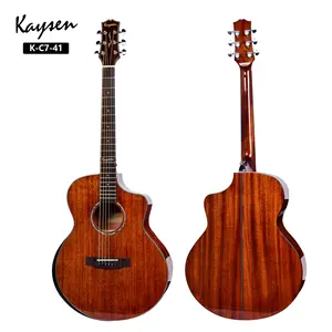 Hot sale musical instruments China made high quality solid top glossy 41 inch 6 strings acoustic guitar