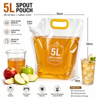 Pochette Doypack à bec verseur transparente, épaissie, écologique, haute barrière, avec valve papillon, pour recharge de sauce, direct usine