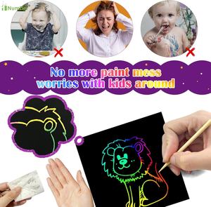 Bon marché Achat en gros Cadeaux de Pâques personnalisés pour enfants et adultes Fournitures de fête Jouet <span class=keywords><strong>Peinture</strong></span> Scratch <span class=keywords><strong>Art</strong></span> Craft Paper Diy Kit - Product Image 5