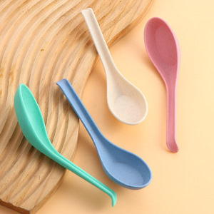 Juego de cucharas de paja de trigo, 4 colores, biodegradables, para sopa, para uso doméstico y catering - Product Image 4