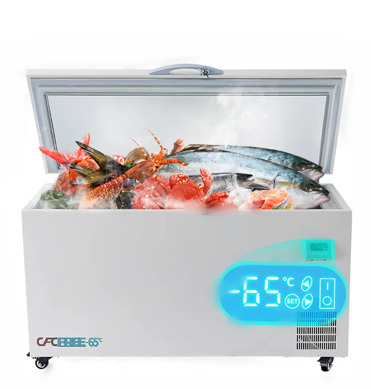 Capacità 220L-congelatore orizzontale super basso a 65 ° c per stoccaggio sashimi