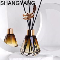 Bouteilles en verre de luxe vides de 60 ml en forme de cône, couleur marron dégradé, pour diffuseur à bâtonnets, personnalisables, vente en gros