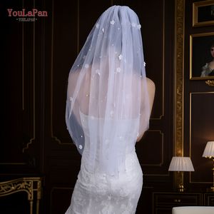 Voile de mariée court élégant YouLaPan à une seule couche, idéal pour les mariées, les demoiselles d'honneur, les fêtes de mariage et les occasions festives V83 - Product Image 6