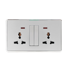 ABUK-Toma de corriente eléctrica de panel de PC de primera calidad, interruptor de 2 bandas, enchufe universal doble con puertos USB y luces indicadoras