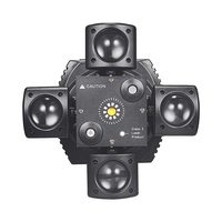 Mini projecteur de scène à tête mobile 4 bras DMX, contrôle sonore, IP65, LED RGBW, laser, stroboscope, faisceau rouge/vert pour discothèques, DJ, fêtes et bars