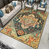 Moderner Blumen-Wohnzimmerteppich, dekorativ, gepolstert, rutschfest, schmutzabweisend, kurzflorig, für Camping, maschinell gefertigt, OEM China