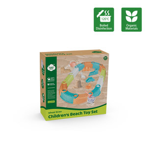 Ensemble de jouets de plage en paille de blé pour le sable, 9 pièces, boîte colorée, kit de construction de mur de château, seau, bêche, pelle, moules, jouet de sable écologique pour enfants - Product Image 2
