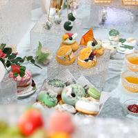 Support de présentation de dessert en acrylique transparent ondulé pour mariage, buffet, goûter, événements de restauration