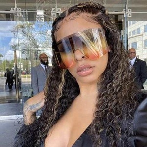8220 Oversized One-piece Metal Rimless <strong>Gradient</strong> Big Square Shield <strong>Sunglasses</strong> 2025 - Product Image 1