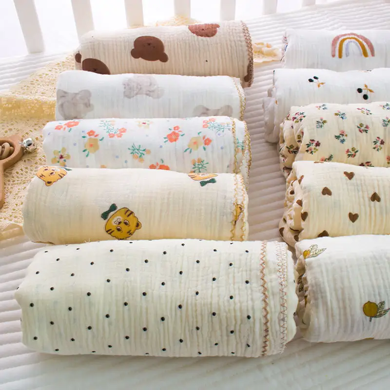 100*135 Cm Muslin Security Newborn Wraps Stroller Bedding Cover Wholesale Baby Blanket Customized Design Size Gift Blanket