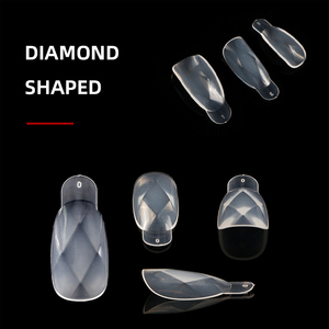 Diamond Cut Surface PP <b>Nail</b> Dual Form <b>Extension</b> Tips Quick Building Gel Mold Salon Manicure Supplies Reusable <b>Nail</b> System - Product Image 3