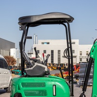 Miniexcavadora HT-18 1.8T de Alta Gama con Diseño sin Cola, Profundidad Máxima de Excavación de 2580 mm, Máquina para Movimiento de Tierras