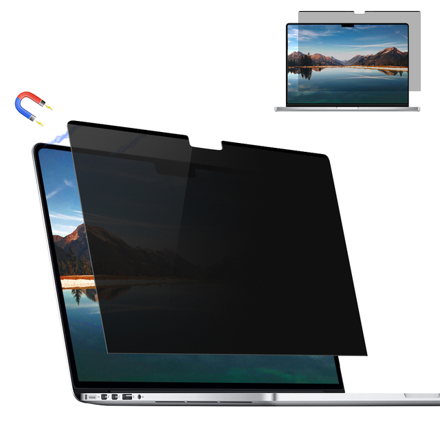 Computer Privacy Film 2 Way 180 Degree Anti Reflection Anti Spy Magnetic Privacy Screen Protector for Macbook Pro 16.2 Inch
