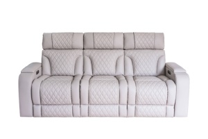Ensemble de fauteuils inclinables modernes 3+<span class=keywords><strong>2</strong></span>+<span class=keywords><strong>1</strong></span> places en cuir italien avec éclairage LED L25022 – Luxe 3 places en cuir véritable avec fonction inclinable électrique - Product Image 2