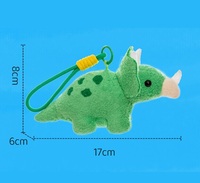 Porte-clés en peluche mignon petit dinosaure Tyrannosaure vert, rembourrage en coton PP, cadeau pour sac d'enfant, cadeau d'affaires