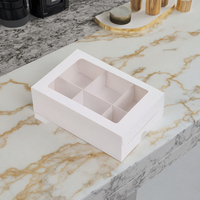Boîte d'emballage pour mini-gâteaux en carton blanc transparent avec fenêtre, design personnalisé gratuit, logo sur mesure