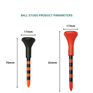 Tees de golf personnalisables HYT-17 durables de 70 mm avec manchon en plastique double couche et support de balle en plastique souple, tees de golf préfabriqués - Product Image 4