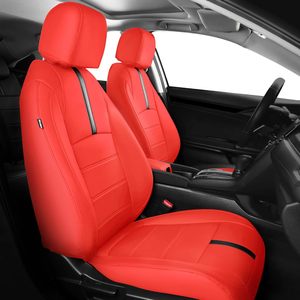 Personalizzato per <span class=keywords><strong>coprisedili</strong></span> in pelle Nappa 2016 2021 <span class=keywords><strong>Honda</strong></span> <span class=keywords><strong>Civic</strong></span> Set completo personalizzazione degli interni rosso brillante con protezione - Product Image 1