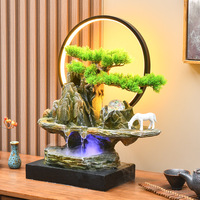 Style chinois rocaille fontaine d'eau qui coule bureau améliorant la richesse recyclage paysage ornements décoration ouverture cadeau décor