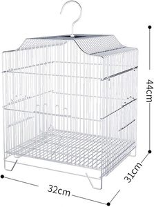 Vente en gros usine Cage à perroquets suspendue en métal, grande capacité, pour oiseaux d'ornement, avec gamelle - Product Image 3
