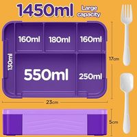 Ensemble de boîtes à lunch 1,45 L en PP sans BPA, étanches, avec gourde pour enfants et adultes, logo personnalisé