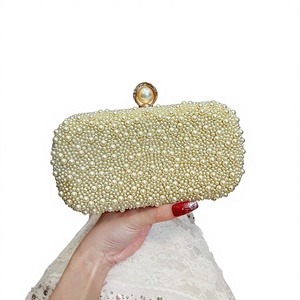 Cross-border New Women's European American <b>Small</b> <b>Purse</b> Pearl Beaded Clutch Cheongsam Dress Evening Bag Polyester Tanjing - Product Image 1