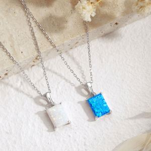 Dylam Luxury Jewelry Daily Accessories Stunning 5A Cubic Zirconia Gemstone Synthetic <b>Opal</b> Pendant <b>Necklace</b> for Women Lady - Product Image 2