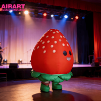 Costume de fraise pour adultes, costume de mascotte de fraise gonflable pour spectacle sur scène et publicité