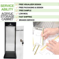 Vitrine personnalisée en acrylique avec lumière LED pour présentoir en plexiglas pour cigarettes et fumées Cigarettes pour porte de vitrine